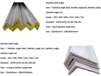 Hot Sale Angle Iron Equal Angle Steelstainless Steel Angle Bar