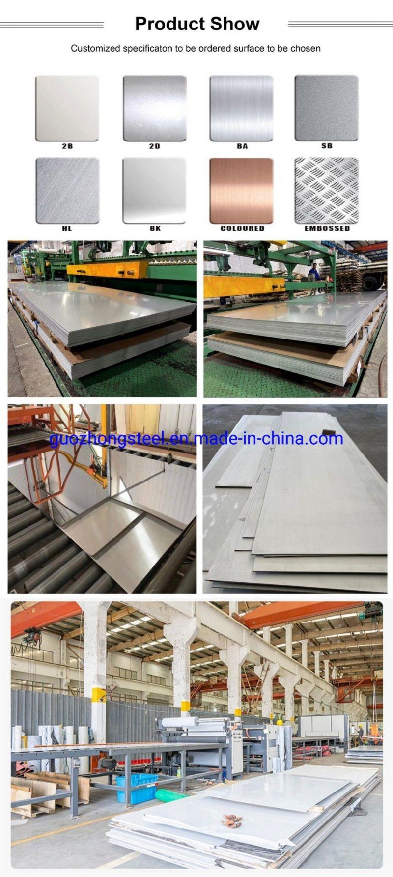 High Quantity 201/202/301/302/303 2D/1d Stainless Steel Sheet/Coil/Plate