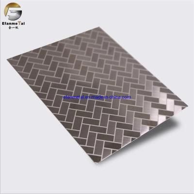 Ef356 Original Factory Sample Free Hotel Elevator Panels 304 Etched PVD Stainless Steel Decorative Sheets/Stainless Steel Design Panel