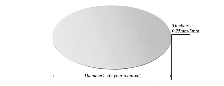 Round Sheet Food Grade 0.2mm Thick 201 430 Stainless Steel Circle