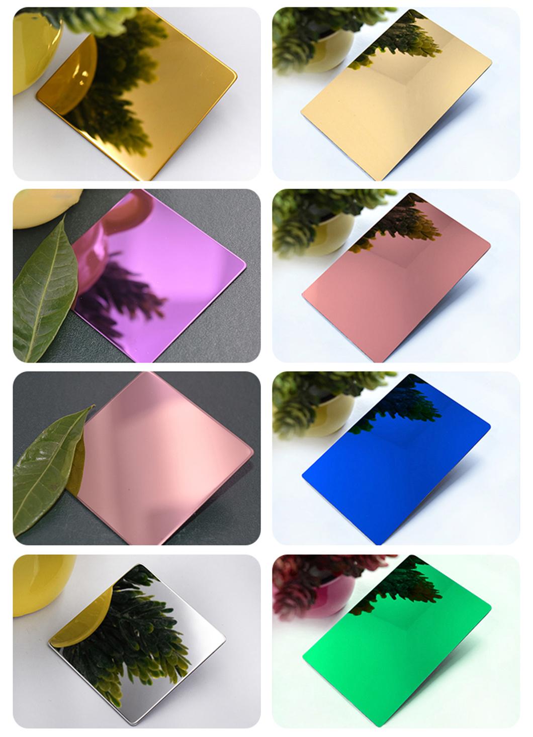 Manufacturer Direct High Quality Mirror 201 304 316 430 Color Stainless Steel Sheet Plate
