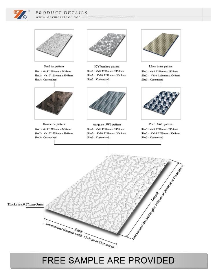 Cost-Effective 304 Customized Cold Rolled Stainless Steel Embossed Color Decorative Sheet Interior Decoration