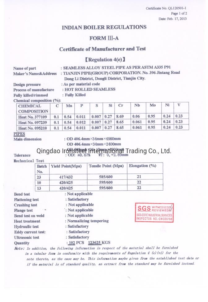 ASTM A519 4130X Hot Rolling Seamless Alloy Steel Pipe