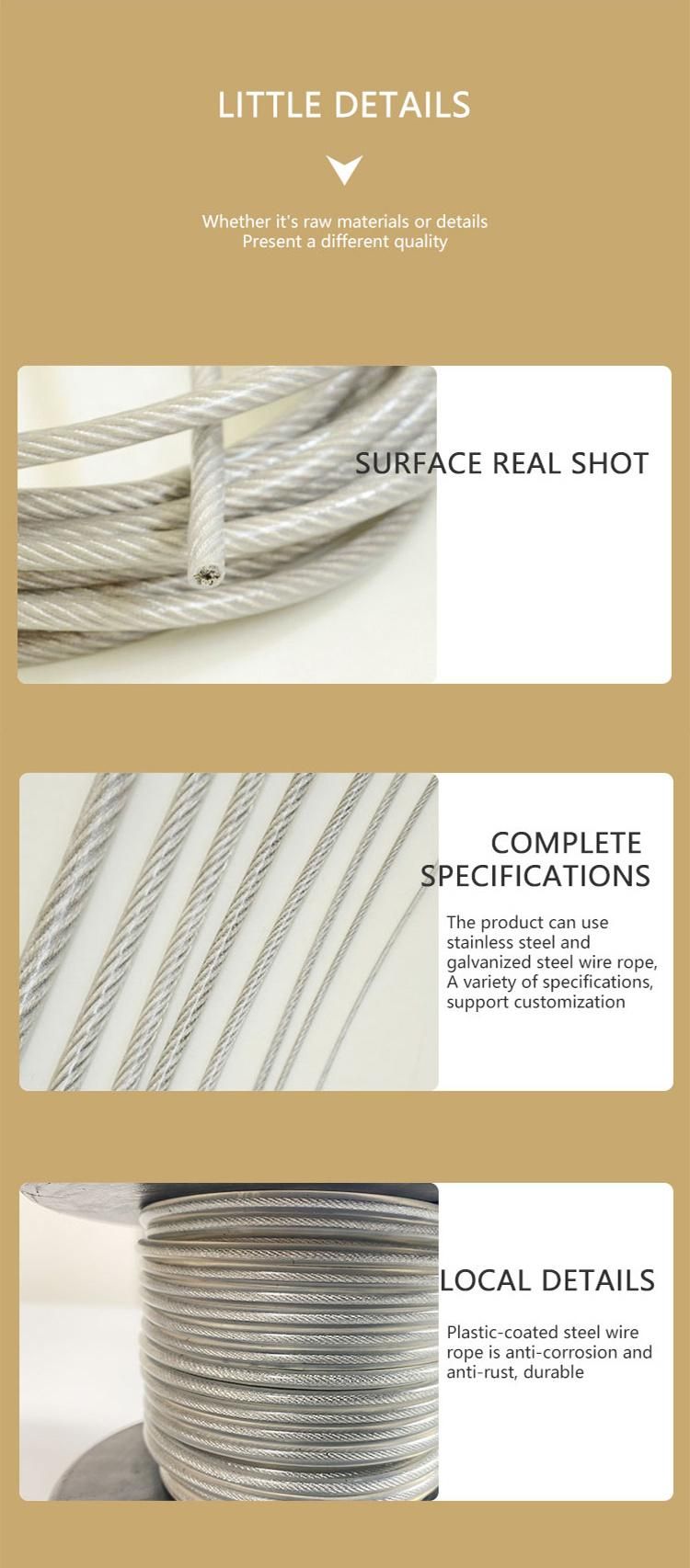 PVC Coated Galvanized Stainless Steel Wire Rope 3 mm 4 mm 5 mm