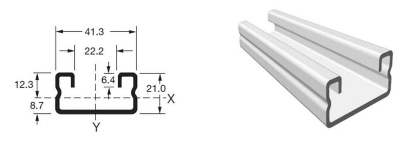41X41X1.5mm Strut C Channel