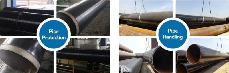 API 5L Gr B/X42/46/52/56/ X70 Psl1 Thick Thickness LSAW Steel Pipe with Industrial Heavy Corrosion Sigmacover 850 Coating 100% Radiography