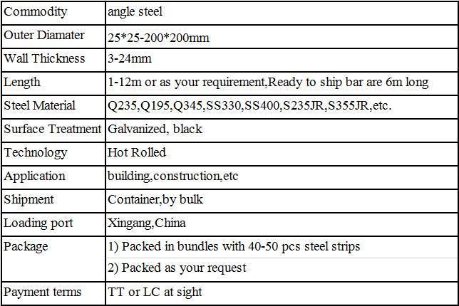 ASTM A36 Steel Angle Bar/Equal Angel Bar for Building