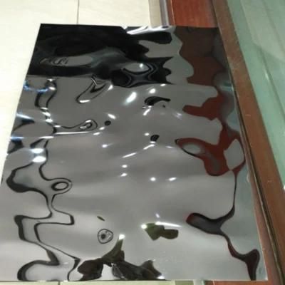 201 304 Decorative Ceiling Wall Panels Water Ripple Corrugated Stainless Steel Sheet Plate