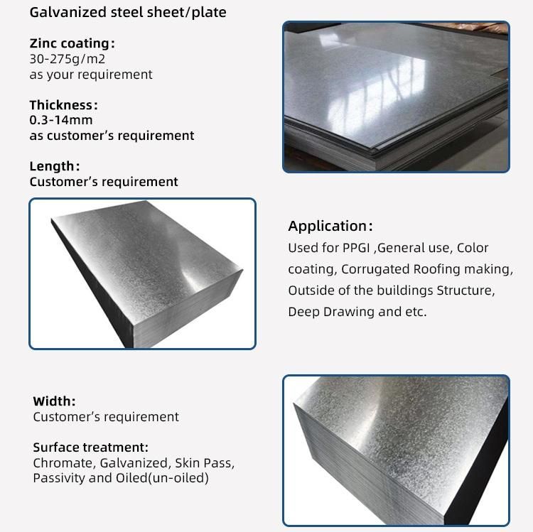 Ms Cold Steel Plates Iron Sheet Dx51d Z275 Galvanized Steel Sheet