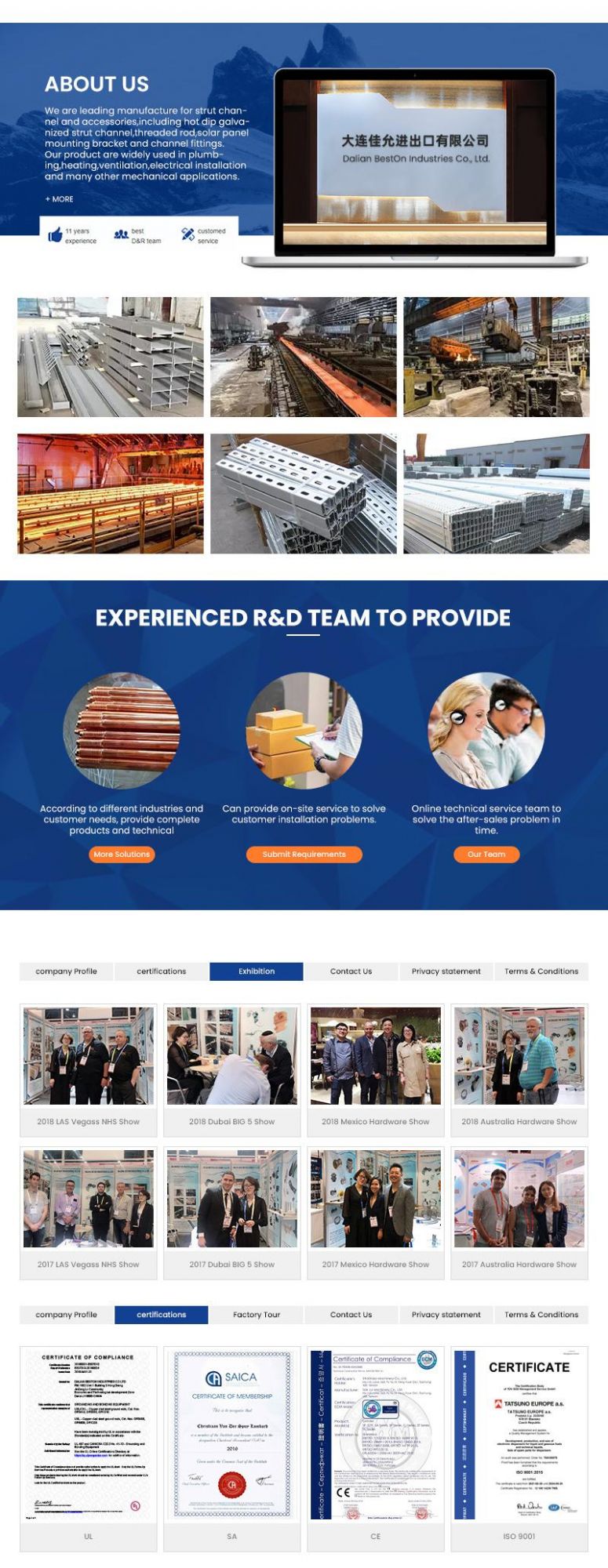 HDG Slotted Perforated Strut Channel Framing for Construction Building