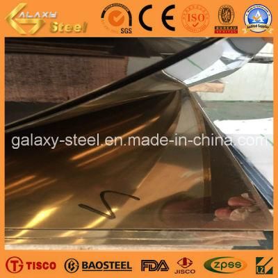 304 Gold Mirror Stainless Steel Sheet PVC Film