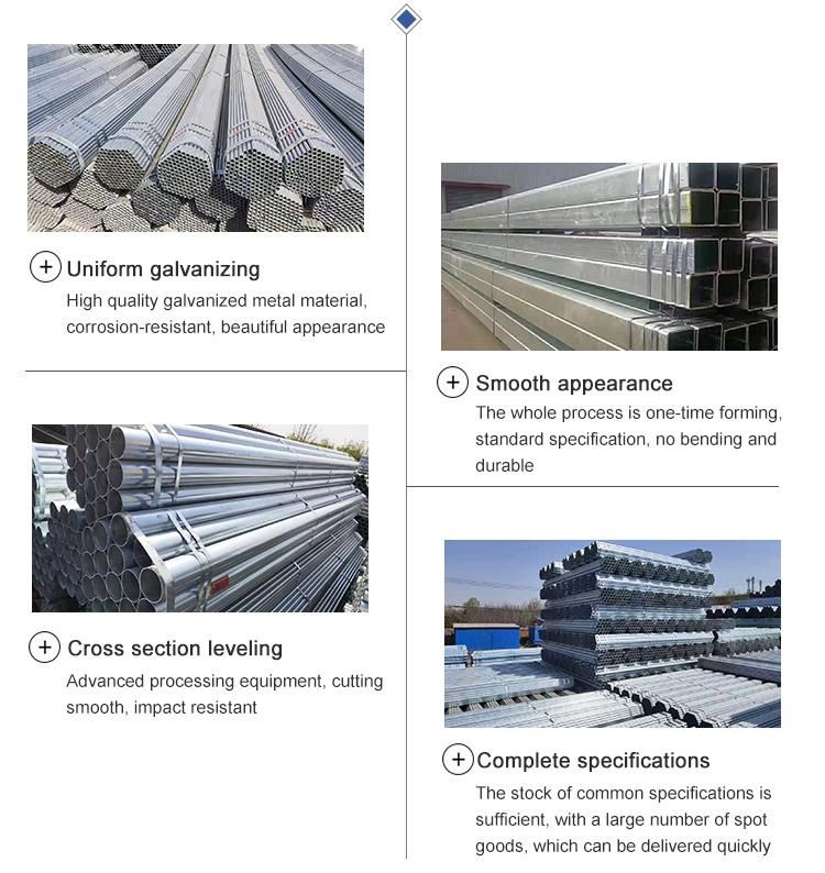 Export ERW Welded Galvanized Steel Pipe Tube for Sale