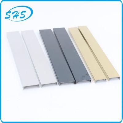 Stainless Steel U-Shape Profile with Ti-Black Golden Black Rose 800 G Mirror Finish as Material for Glass Holding and Constructing