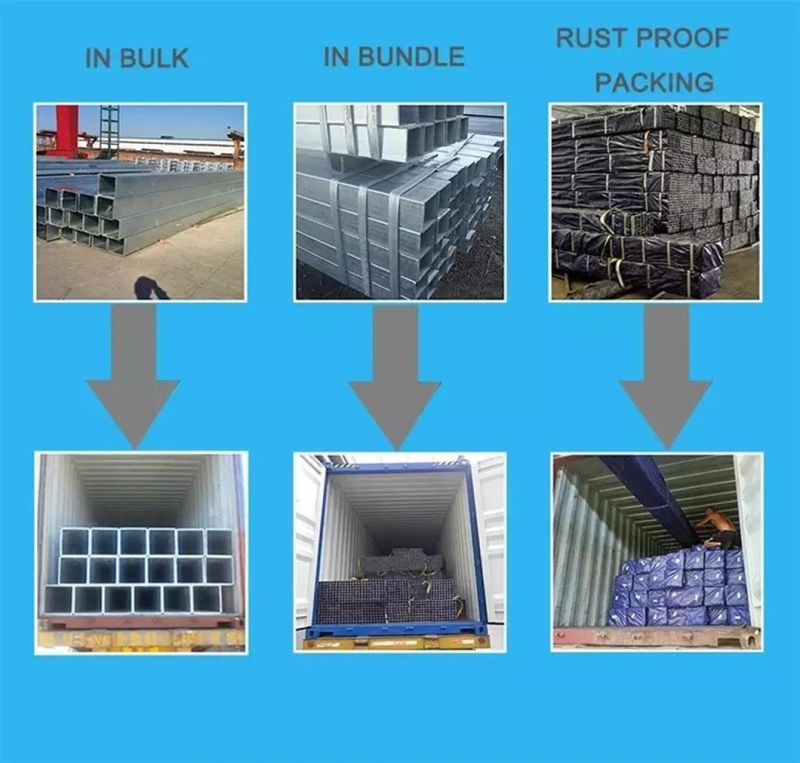 Galvanized Steel Pipe ERW Shs Ms Square Hollow Section