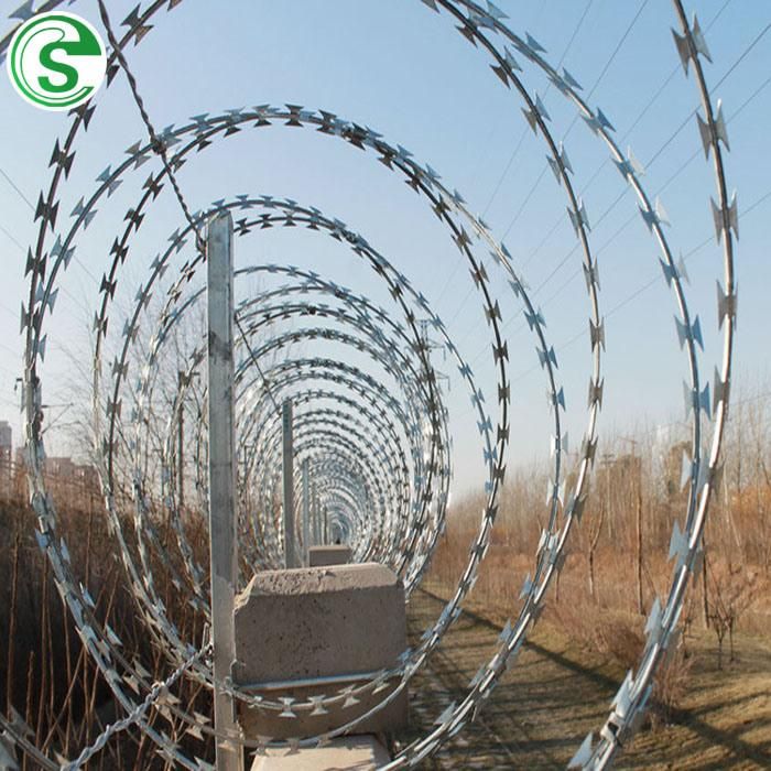 China Factory Supply Galvanized Steel Razor Barbed Wire for Border/ Airport