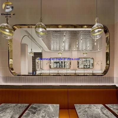 Ef179 Original Factory Villa Decoration Ceiling Panels Silver Mirror Middle Water Ripple Waving Stainless Steel Sheets