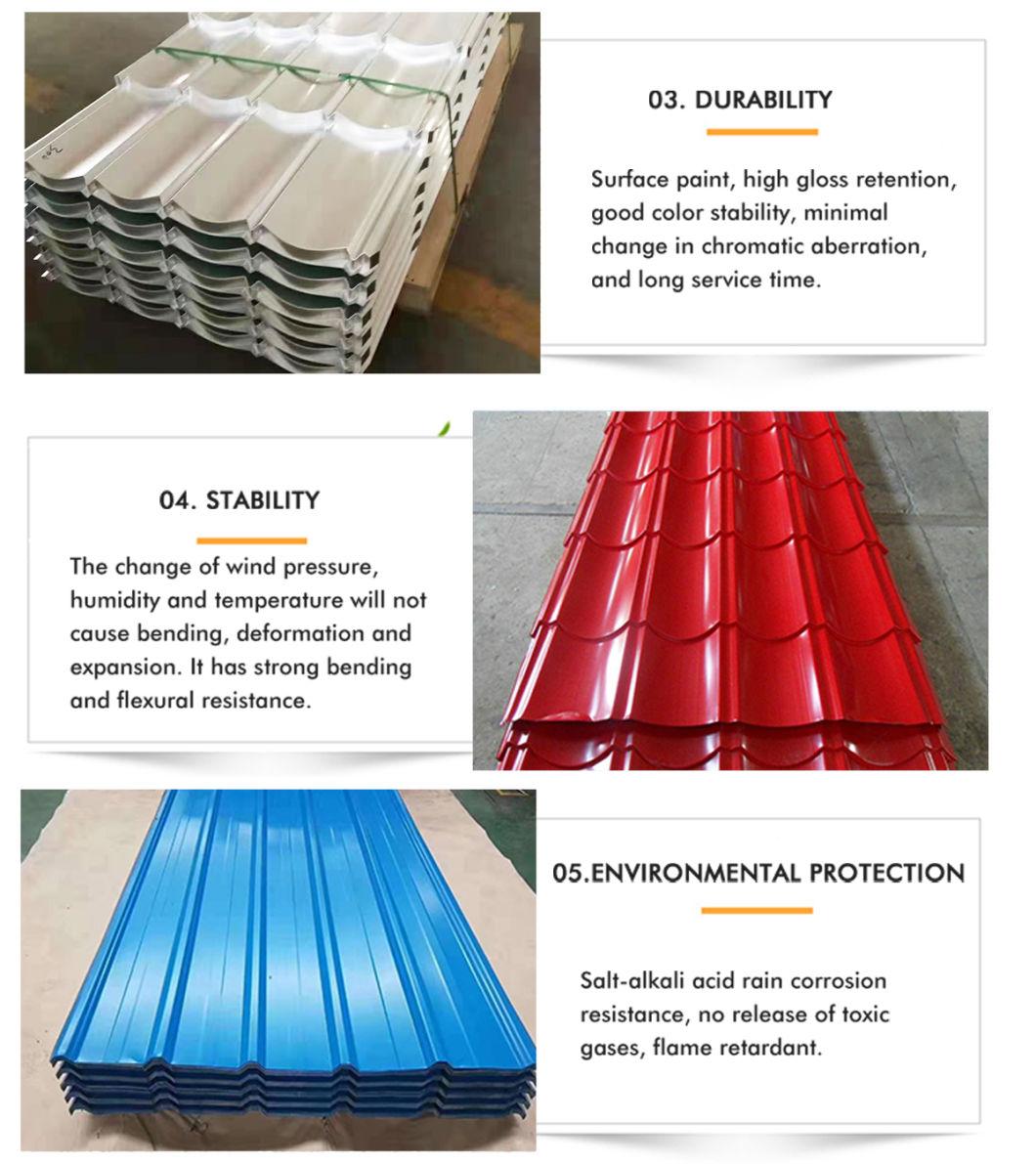 Building Material Metal Z80 Ral 5015 0.6mm Thick Prepainted Corrugated Steel PPGI Roofing Sheet