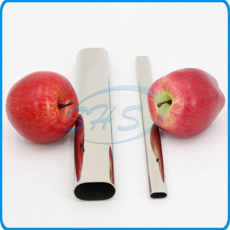 Stainless Steel Flat Sided Oval Pipes (Tubes) in Mirror Finish for Furniture