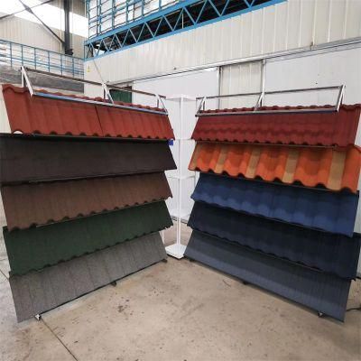 Color Stone Coated Metal Roof Tile 1290X370mm Sheets Tile Roof Stone Coated Metal Rooftile Price