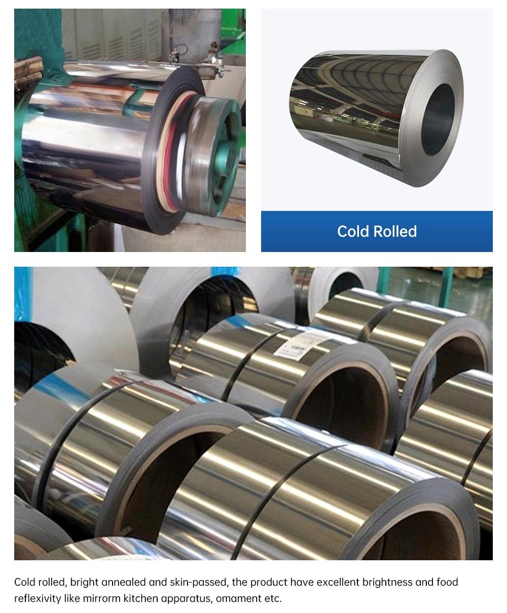 Steel Coil Cold Rolled Stainless Steel Coil 201 304 316L 430 1.0mm Thick Half Hard Stainless Steel Strip Coils Metal Plate Roll