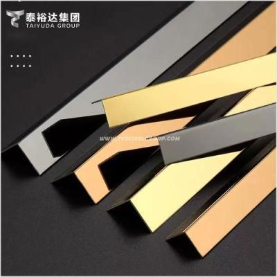 High Quality 6mm 8mm 10mm 12mm Mirror Polished Coiden 304 304L 316 316L 201 Stainless Steel Ceramic Tile Trim