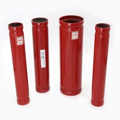 Sch40 Fire Protection Sprinkler Steel ERW Grooved Pipe Tube with Red Painting for Fire Protection Galvanizing Coating