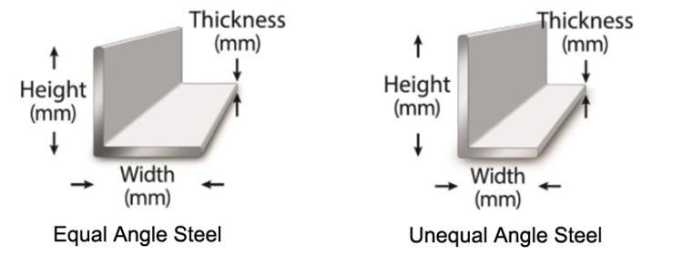 for Project Material Made in China Steel Angle Standard Sizes with Grade En S235jr S355jr Hot Rolled Angle Steel