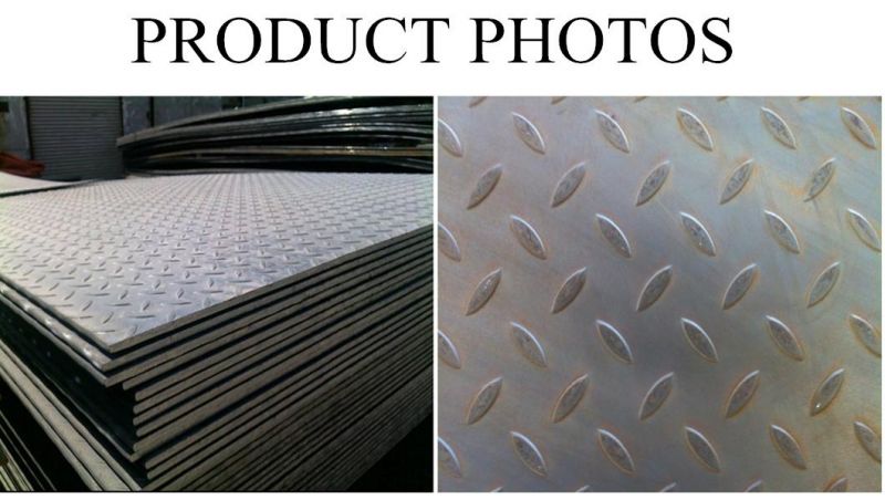 Mild Tread Sheet Ss400 Q235B Q345 Building Material Galvanized Galvalume Roofing Materials Antilip Metal Chequered Sheets Black Checkered Steel Plate for Floor