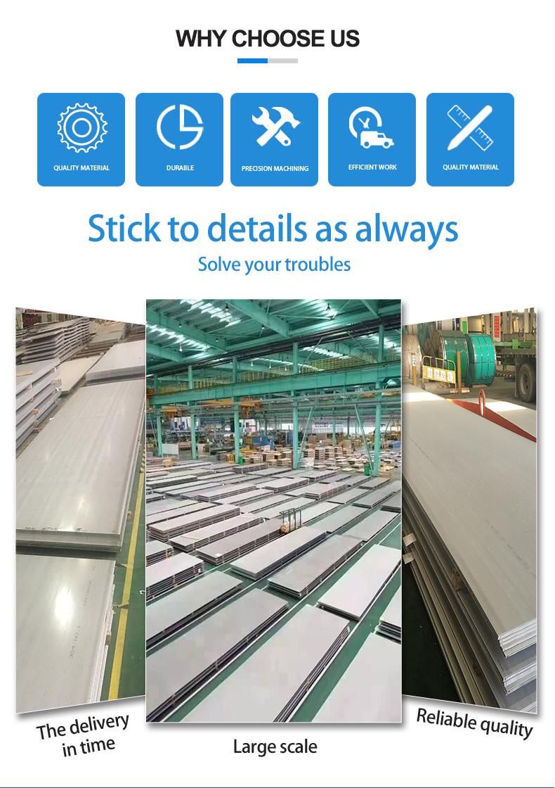 Cold Rolled Stainless Steel Sheet 2b/Ba/No. 4/8K/ Mirror/Embossed//Checkered/Colored/Perforated/Anti Print Finger 201 202 301 304 304L 321stainless Steel Plate