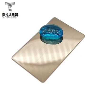 Taiyuda2 Group 800 mm Champagne Color-2b Ba Vibration Decoration 4X8 Inox Austenitic Stainless Steel Sheet