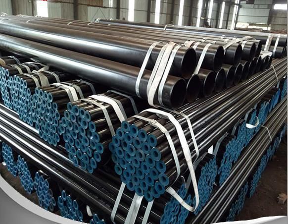 Standard Length Manufacturer Black Carbon ERW Steel Pipe