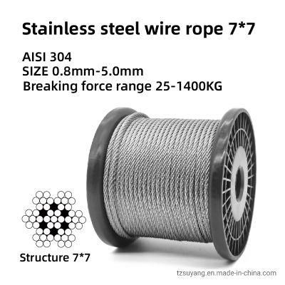 3.2mm 1x19 Stainless Steel Strand Wire Rope and Cables