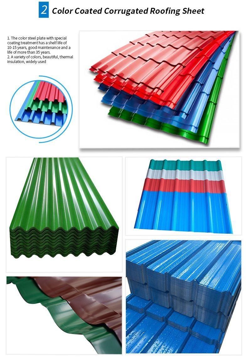 0.4mm Thickness Iron Roofing Sheet Price Metal Hot Dipped Galvanized Corrugated Sheets Plate 940mm Width for Building Materials