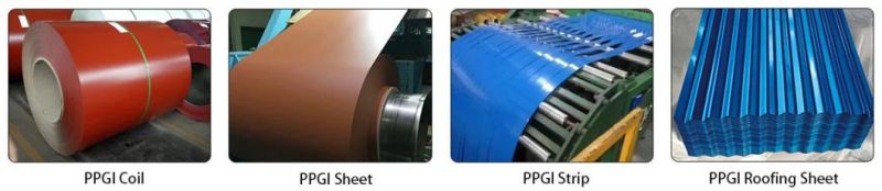 SGCC/Dx51d/ASTM/G550/Z30-275/PPGL/Ral Colour Card/Prepainted/Color Coated/Galvanized/Zinc Coated/Corrugated Board/Galvalume/Steel Coil/Roofing Sheet/PPGL