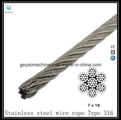 7X19 Type 316 Stainless Steel Cable - Aircraft Cable