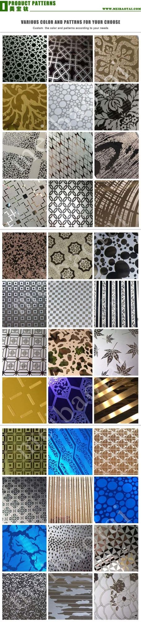 Hot Sale 1219X2438mm 0.75mm Etching Pattern PVD Color Coating Wall Decorative Plate 201 Stainless Steel Sheet