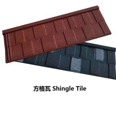 Building Materials Red Color Stone Coated Metal Roofing Tile