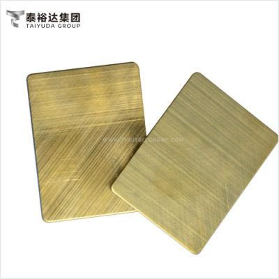 0.6mm 0.7mm 0.8mm 0.9mm 1.0mm 2mm 3mm Brown Titanium Hairline 4X8 1220X2440mm Cold Rolled Stainless Steel Panel