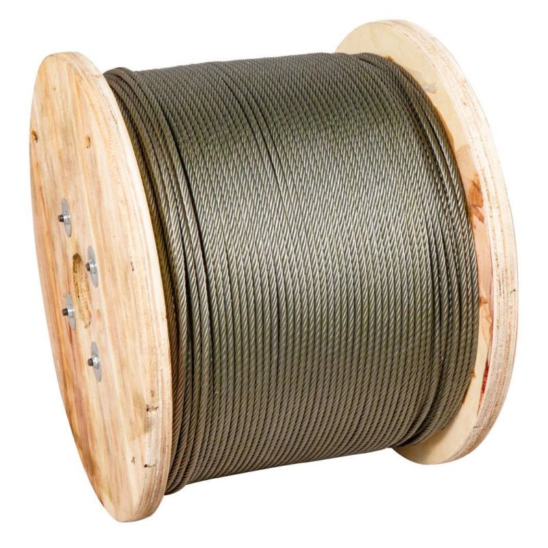 High Quality Bright Ungalvanized 19X7 Juet Core Steel Wire Rope 18*7+FC for Elevator