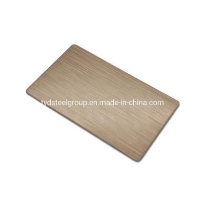 Best Standard Factory Direct Best Standard316L 4X8 Rose Gold Color Coating Hairling Decorative Stainless Steel Sheet for Hotel Decoration