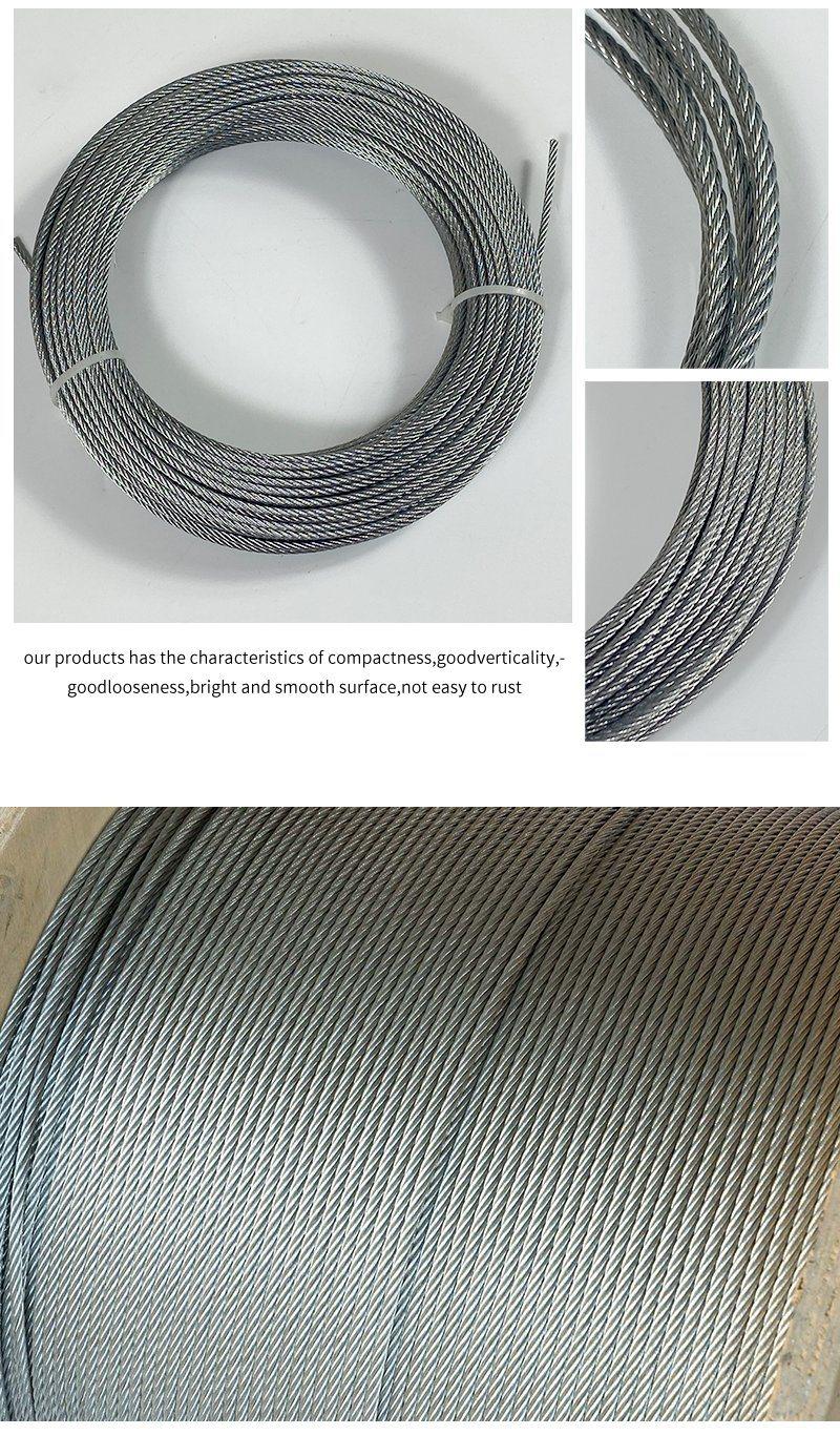 China 7*7 Coated Galvanized Steel Wire Rope 5mm