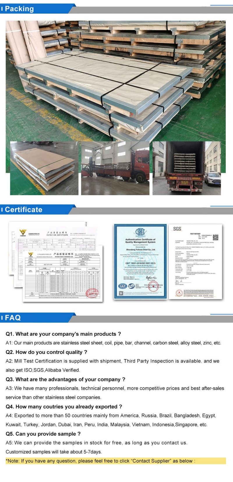 AISI201/304 Stainless Steel Sheet No. 4 Surface