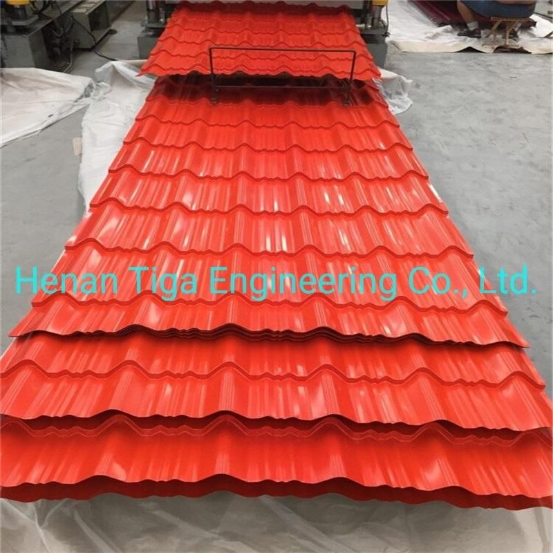 Chile 980mm Ral8012 Az80g Red Black Color Matt Steel Corrugated Prepainted Roofing Sheet
