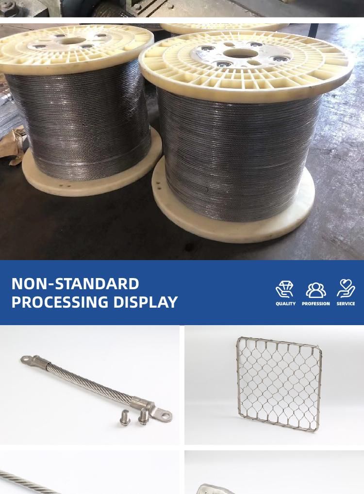 Manufacture 304 Stainless Steel Wire Rope 1.8mm 7*19 Wire Steel Cable