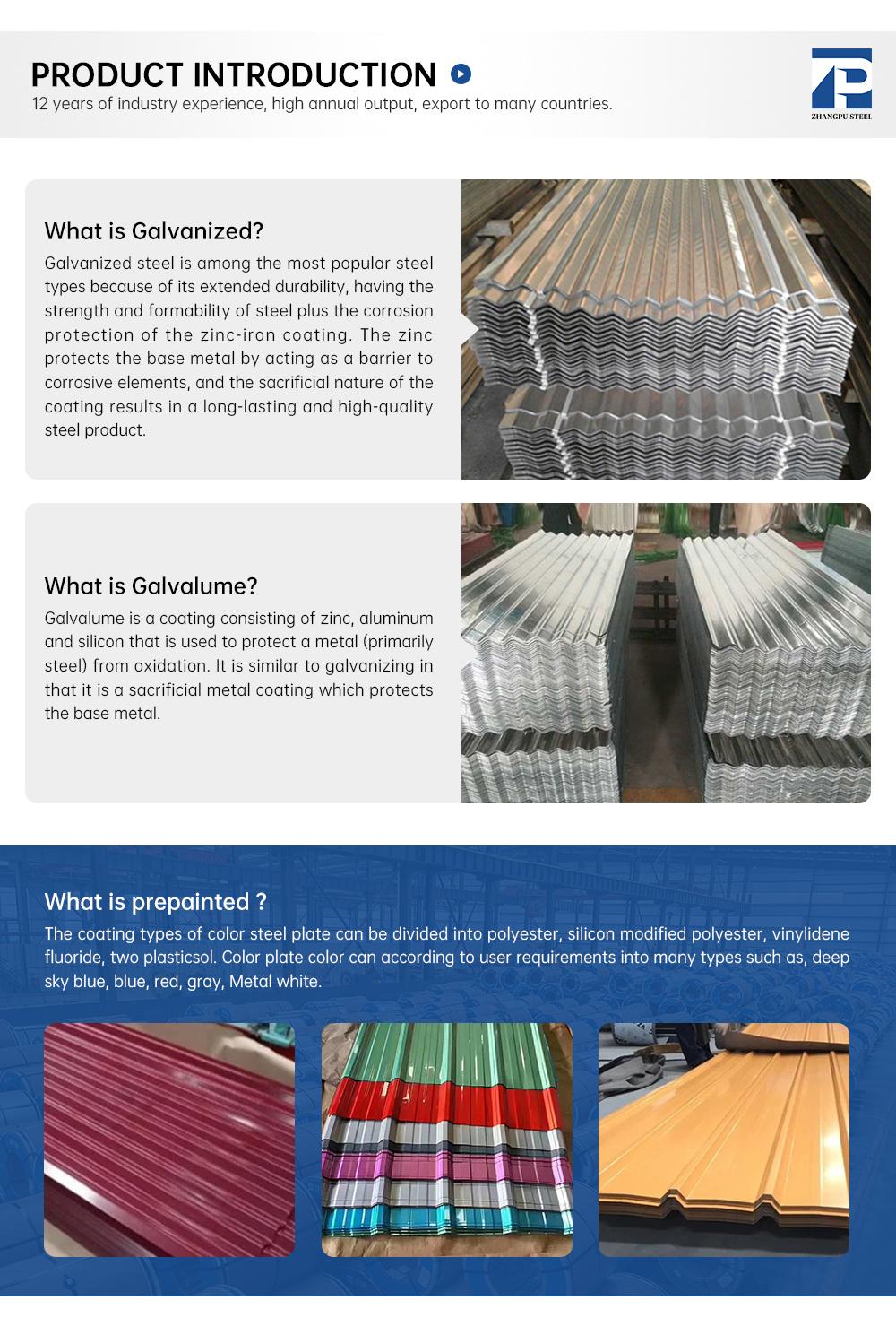 Well Packaged Small Tolerance High Precision Galvanized Corrugated Steel Roofing Sheet