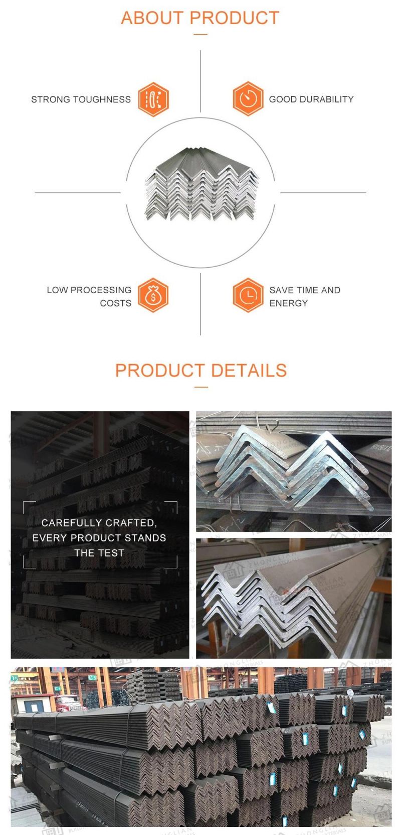Hot Rolled Steel Angle with Galvanized or Black