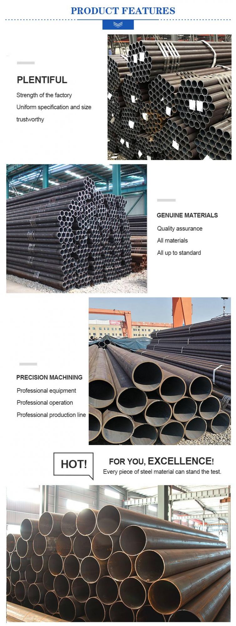 Prime Quality ASTM SA-106gr. B Carbon Steel Pipe SA-53gr. B Round Tube with Low Price