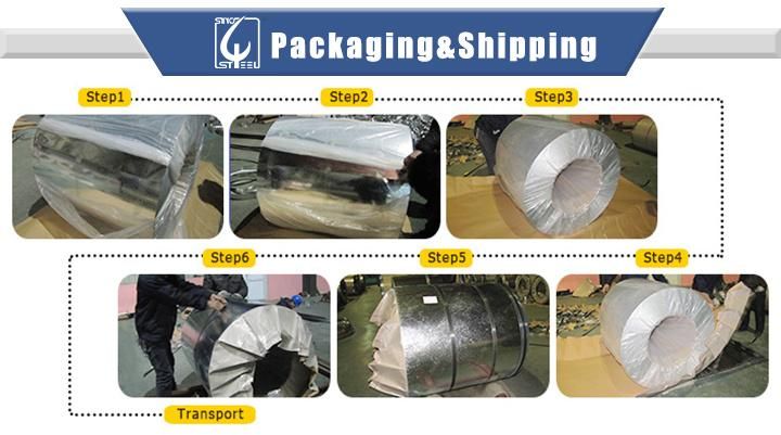 Galvanized Steel Coil 0.1-3.0 Thickness Regular Spangle Dx51d Z20-200 for Building
