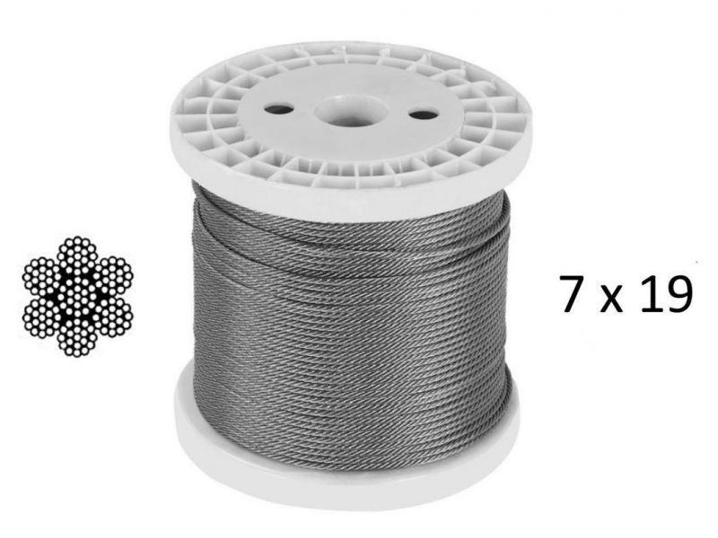 Factory Hot Sale Flexible 7X19 Stainless Steel Cable Wire Rope