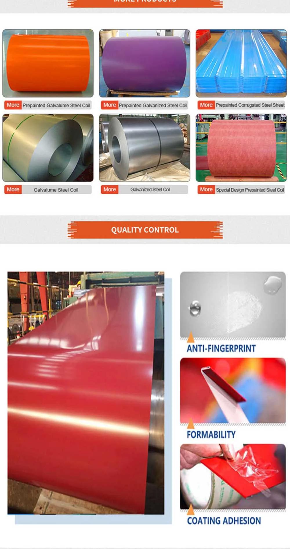 Prepainted Galvanized Steel Coil Metal Roofing Sheets PPGI From China